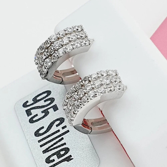 "925 Sterling Silver Cubic Zirconia Earrings, U19254657 - Picture 5 of 11